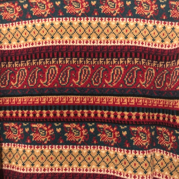 Vittadini Sport M Burgundy Fair Isles Merino Wool Pullover Sweater - Picture 7 of 8